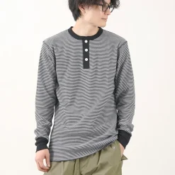 HEALTHKNIT / Basic Waffle Henley Neck Long Sleeve