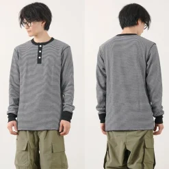 HEALTHKNIT / Basic Waffle Henley Neck Long Sleeve
