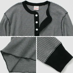 HEALTHKNIT / Basic Waffle Henley Neck Long Sleeve