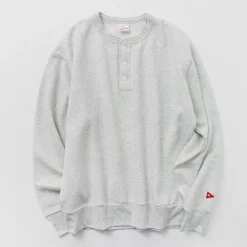 HEALTHKNIT / Classic Sweatshirt Henley Neck Long Sleeve