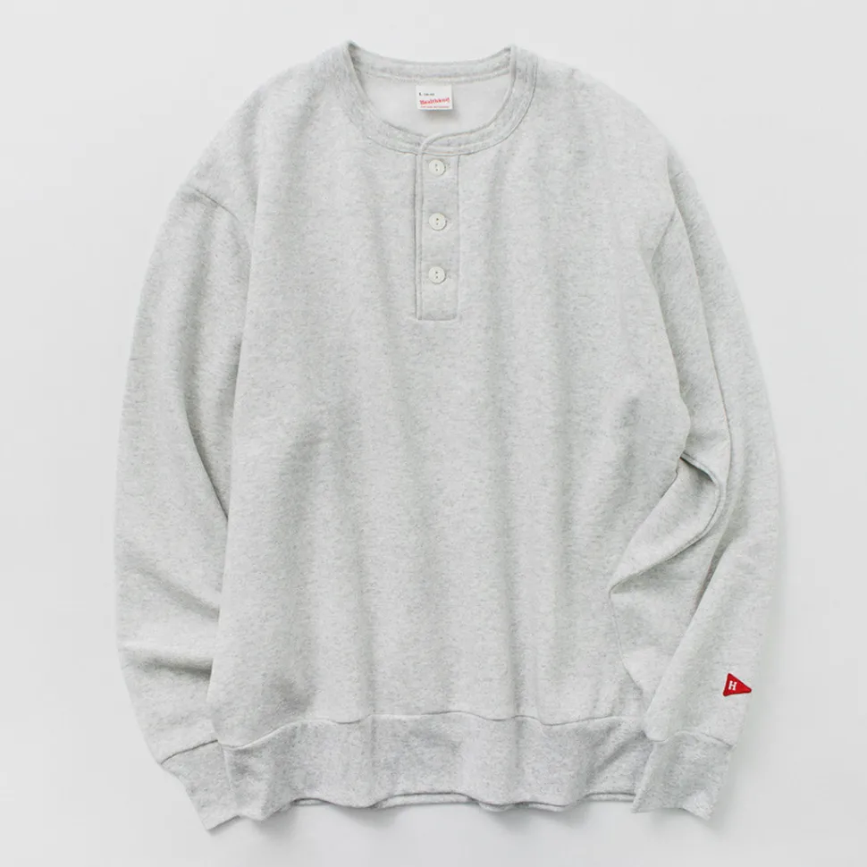 HEALTHKNIT / Classic Sweatshirt Henley Neck Long Sleeve