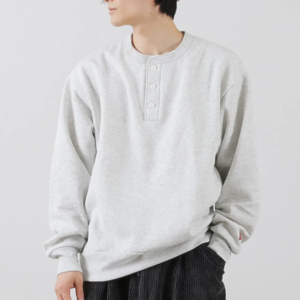 HEALTHKNIT / Classic Sweatshirt Henley Neck Long Sleeve