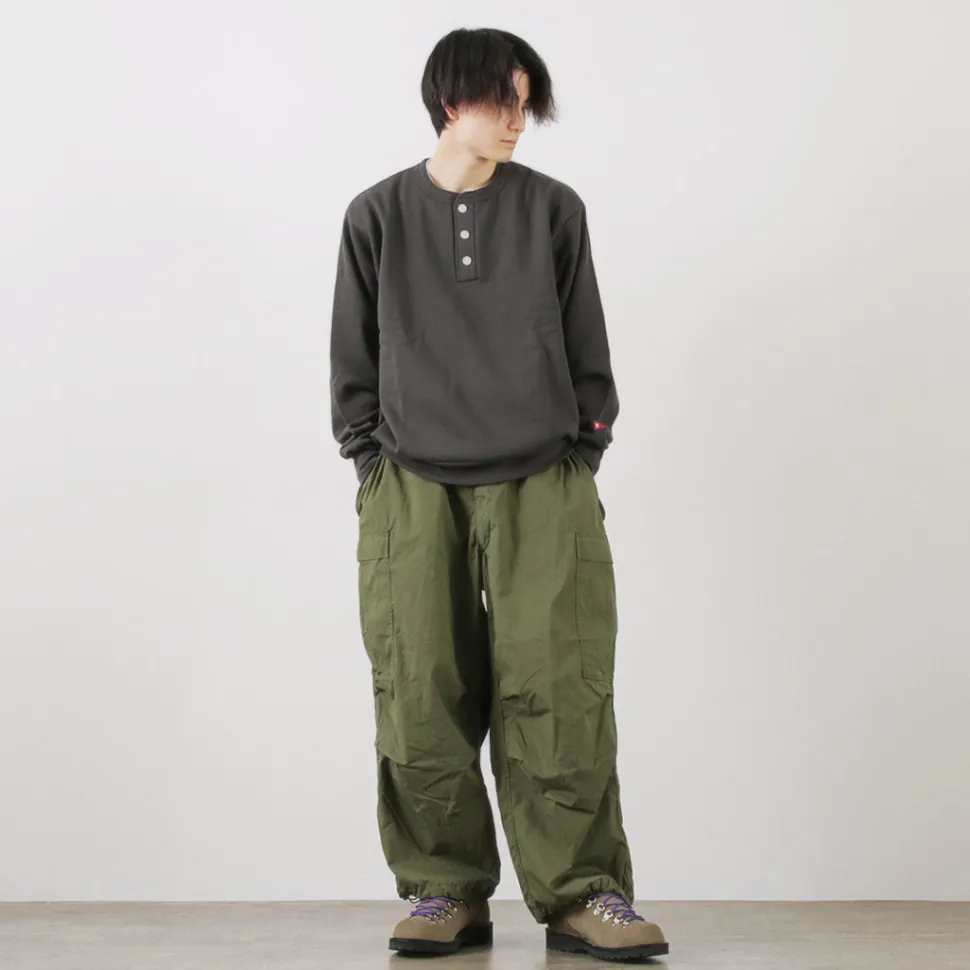 HEALTHKNIT / Classic Sweatshirt Henley Neck Long Sleeve