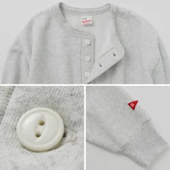 HEALTHKNIT / Classic Sweatshirt Henley Neck Long Sleeve