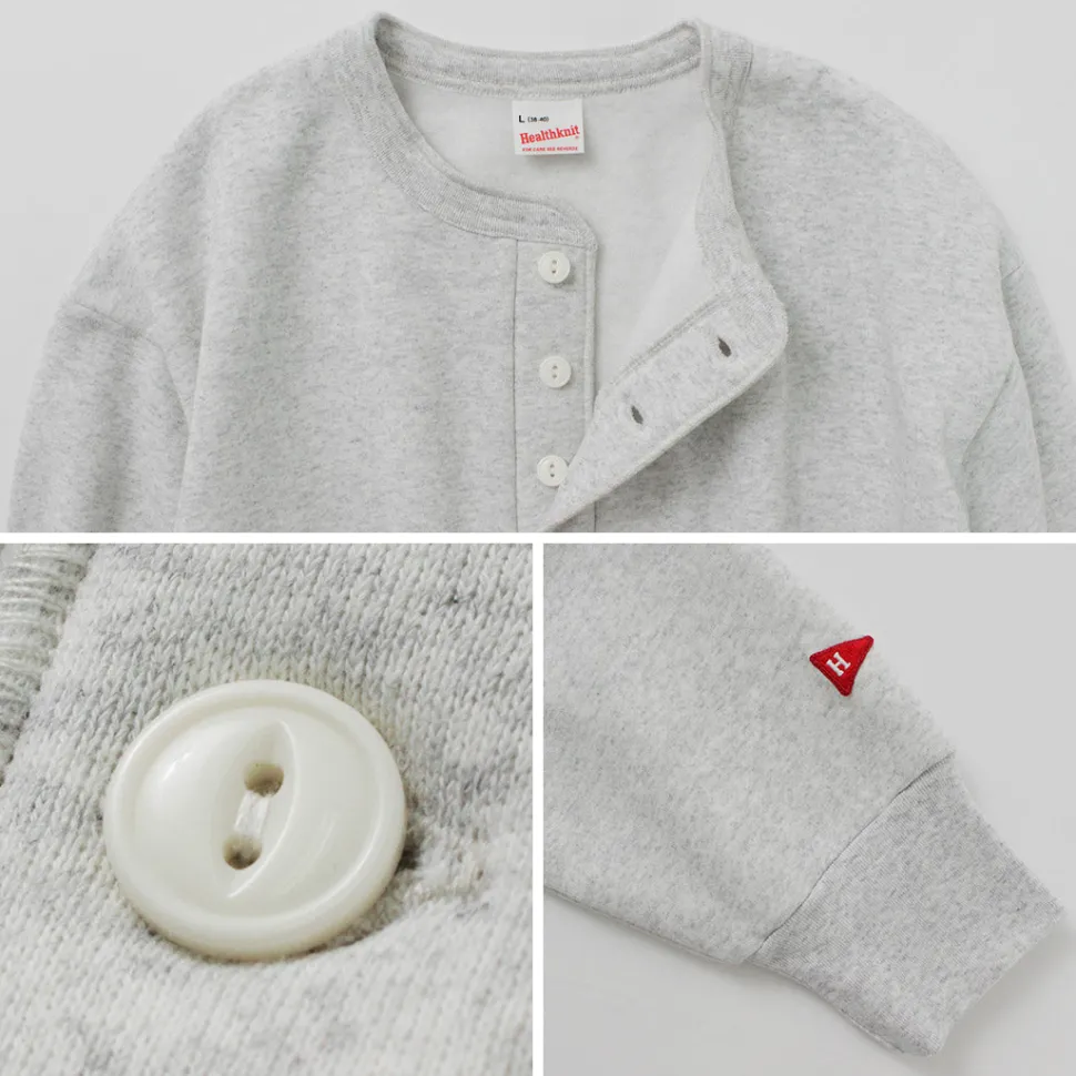 HEALTHKNIT / Classic Sweatshirt Henley Neck Long Sleeve