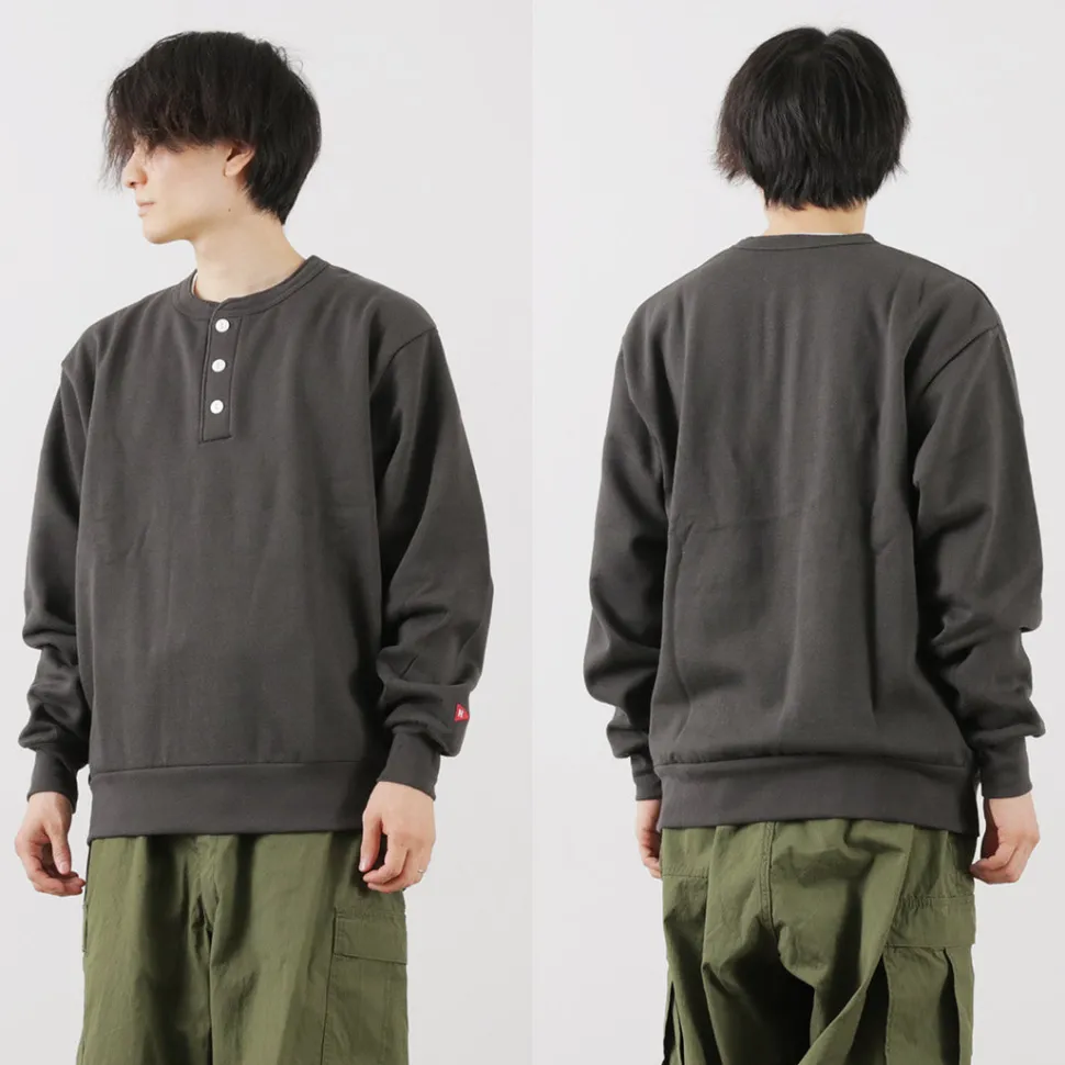 HEALTHKNIT / Classic Sweatshirt Henley Neck Long Sleeve