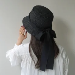 HICOSAKA / Paper Knit Bucket Ribbon Hat