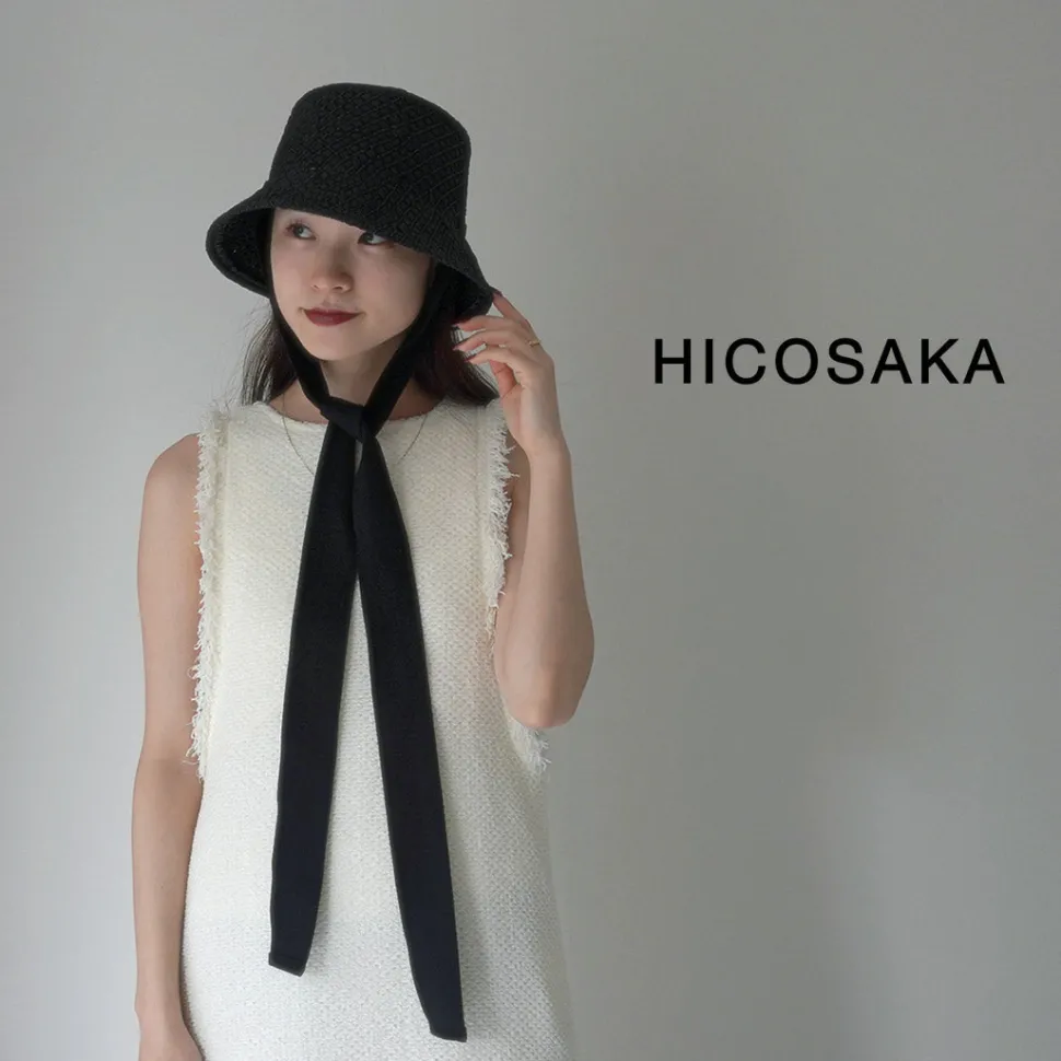 HICOSAKA / Paper Knit Bucket Ribbon Hat