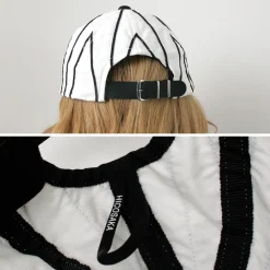 HICOSAKA / Striped 8 Panel Logo Cap
