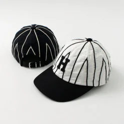 HICOSAKA / Striped 8 Panel Logo Cap