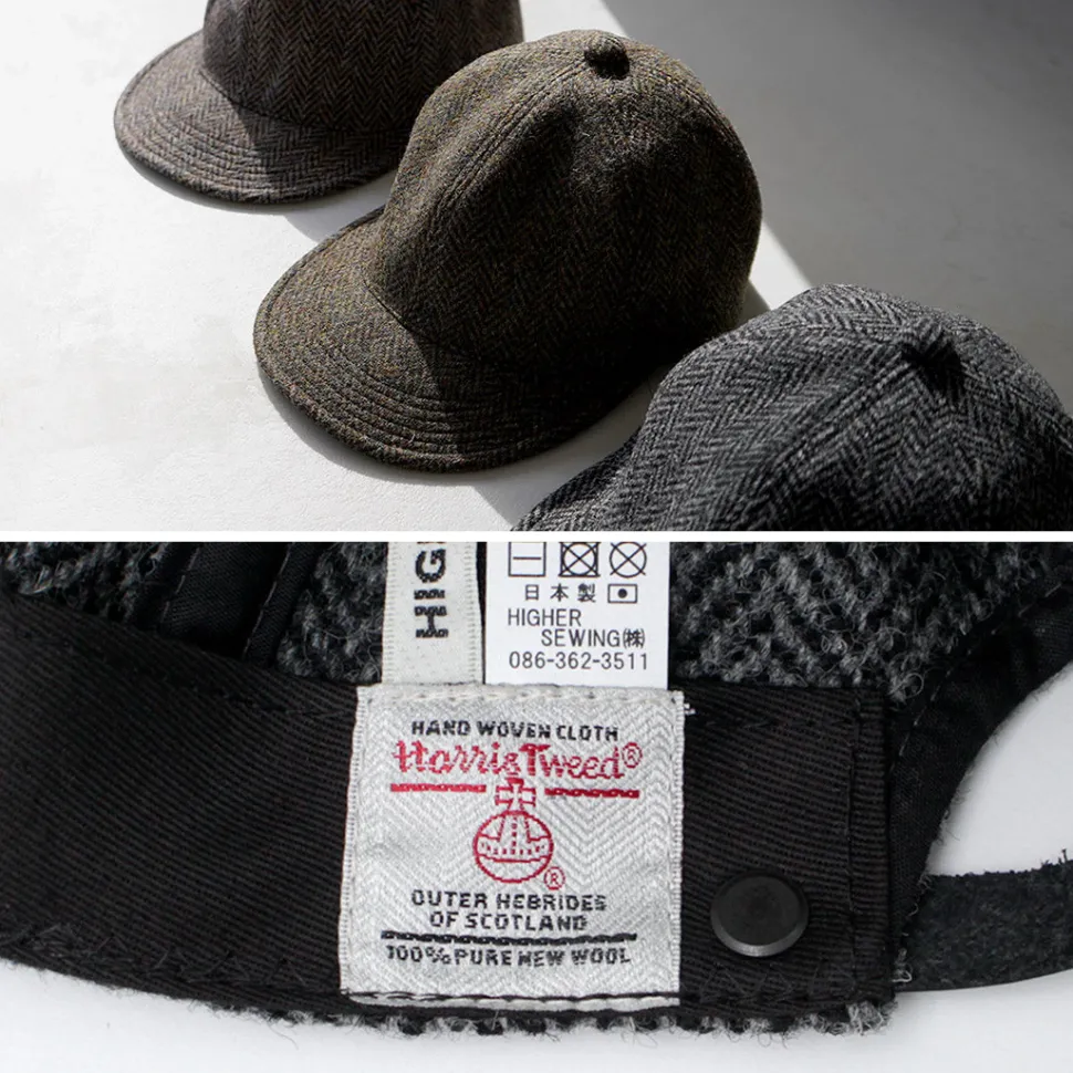 HIGHER / Harris Tweed Herringbone Cap HT24035