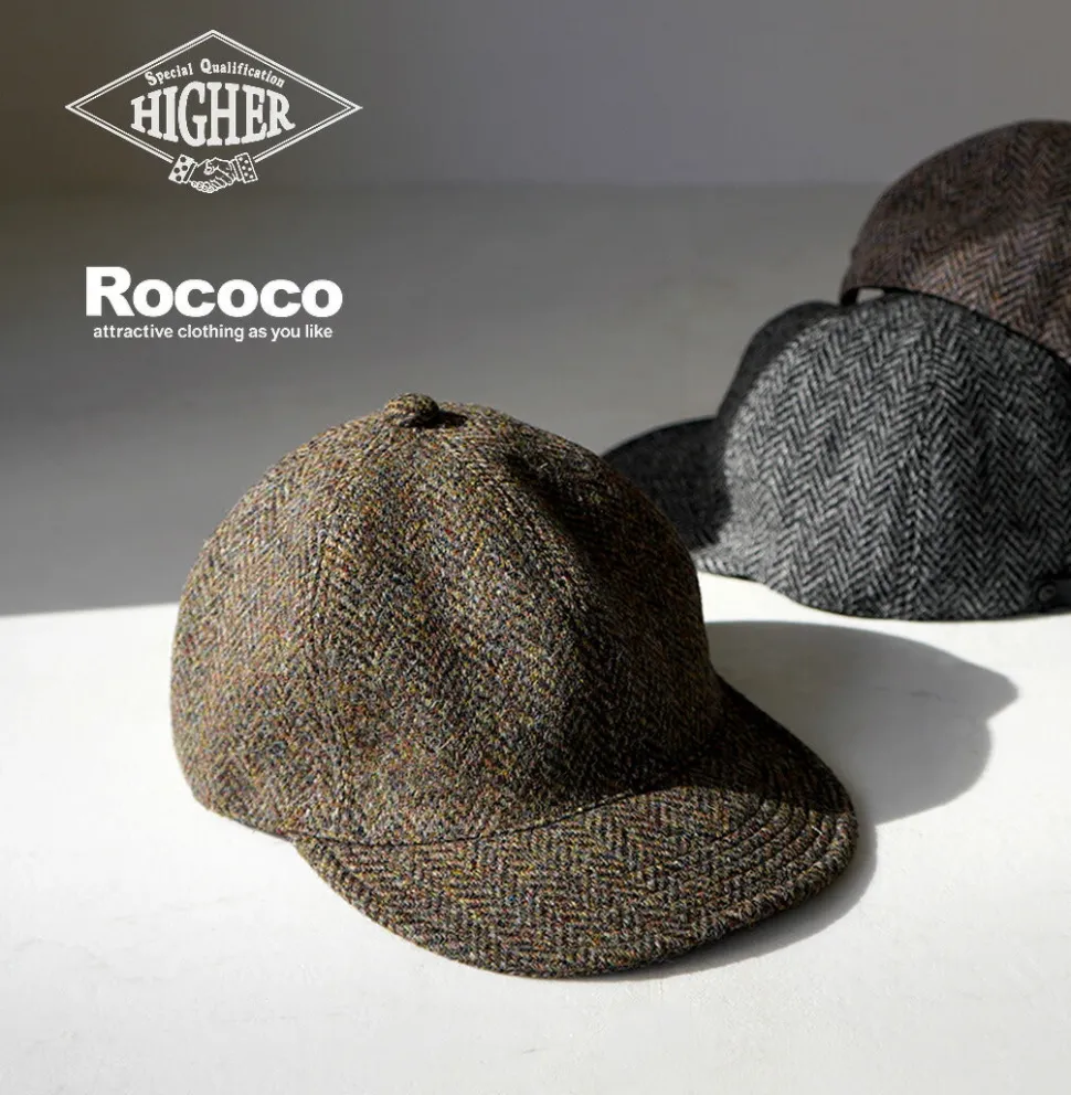 HIGHER / Harris Tweed Herringbone Cap HT24035