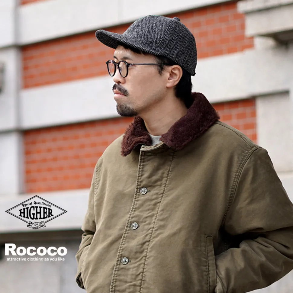 HIGHER / Harris Tweed Herringbone Cap HT24035