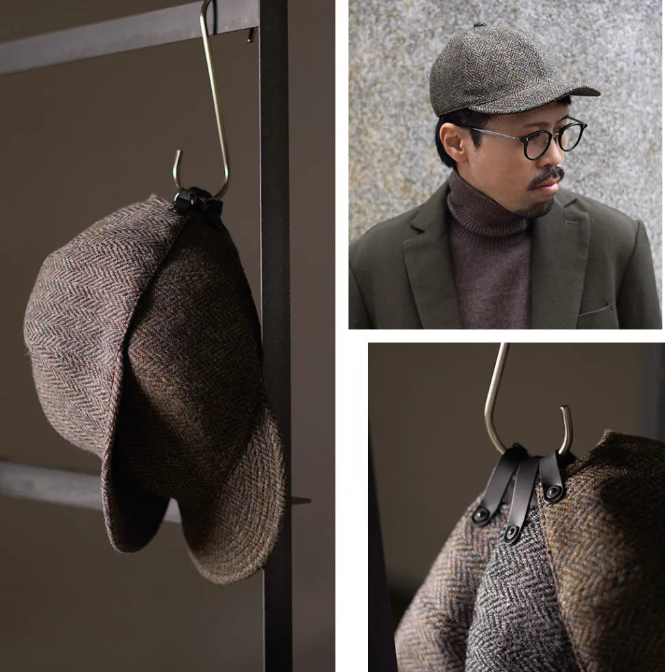 HIGHER / Harris Tweed Herringbone Cap HT24035