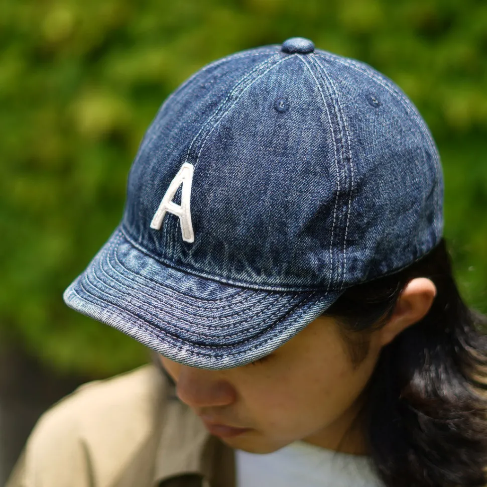 HIGHER / Selvage denim cap with initials badge