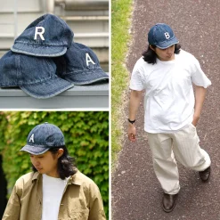 HIGHER / Selvage denim cap with initials badge