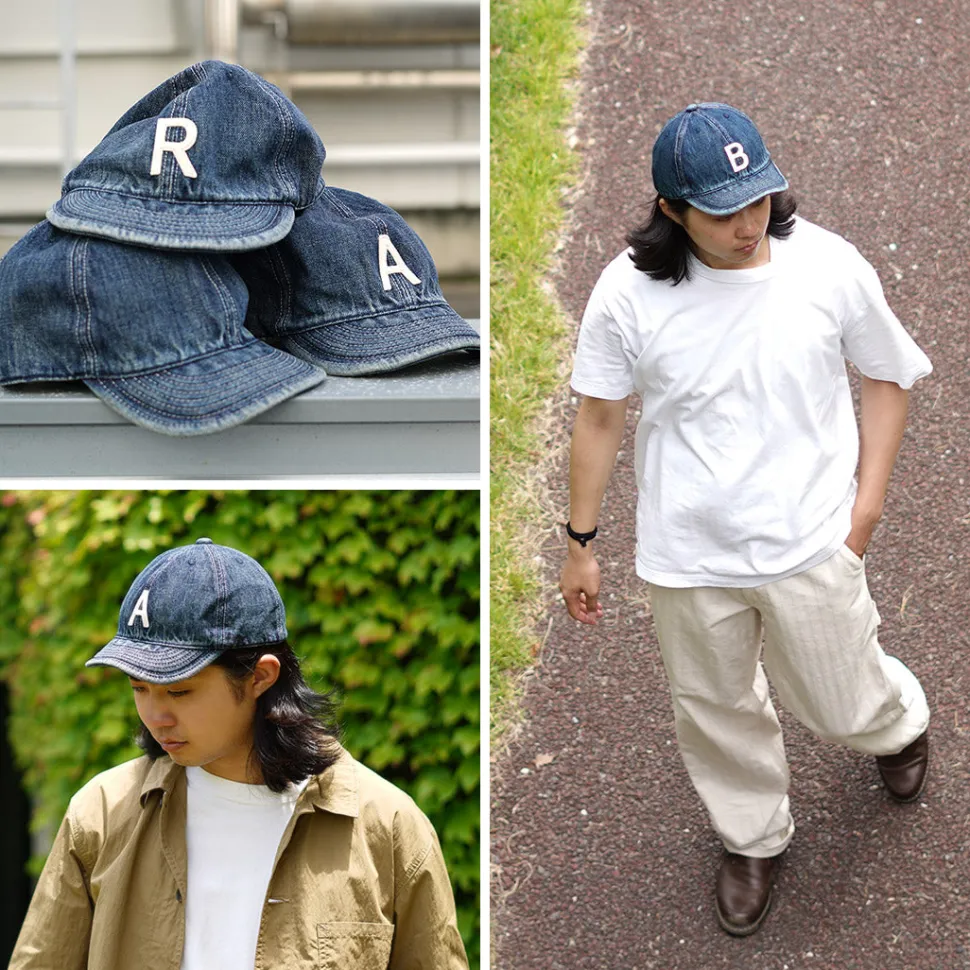 HIGHER / Selvage denim cap with initials badge