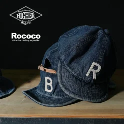 HIGHER / Selvage denim cap with initials badge