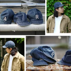 HIGHER / Selvage denim cap with initials badge