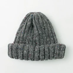 HIGHLAND 2000 / BW nep wool 2ÁE bobby cap (double turn-up)