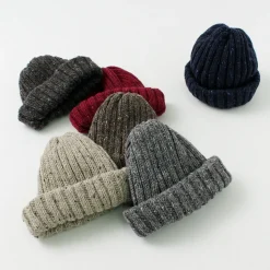 HIGHLAND 2000 / BW nep wool 2ÁE bobby cap (double turn-up)