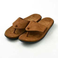 ISLAND SLIPPER / Wide strap thong leather sandal