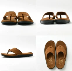 ISLAND SLIPPER / Wide strap thong leather sandal