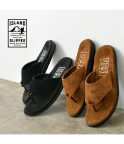 ISLAND SLIPPER / Wide strap thong leather sandal