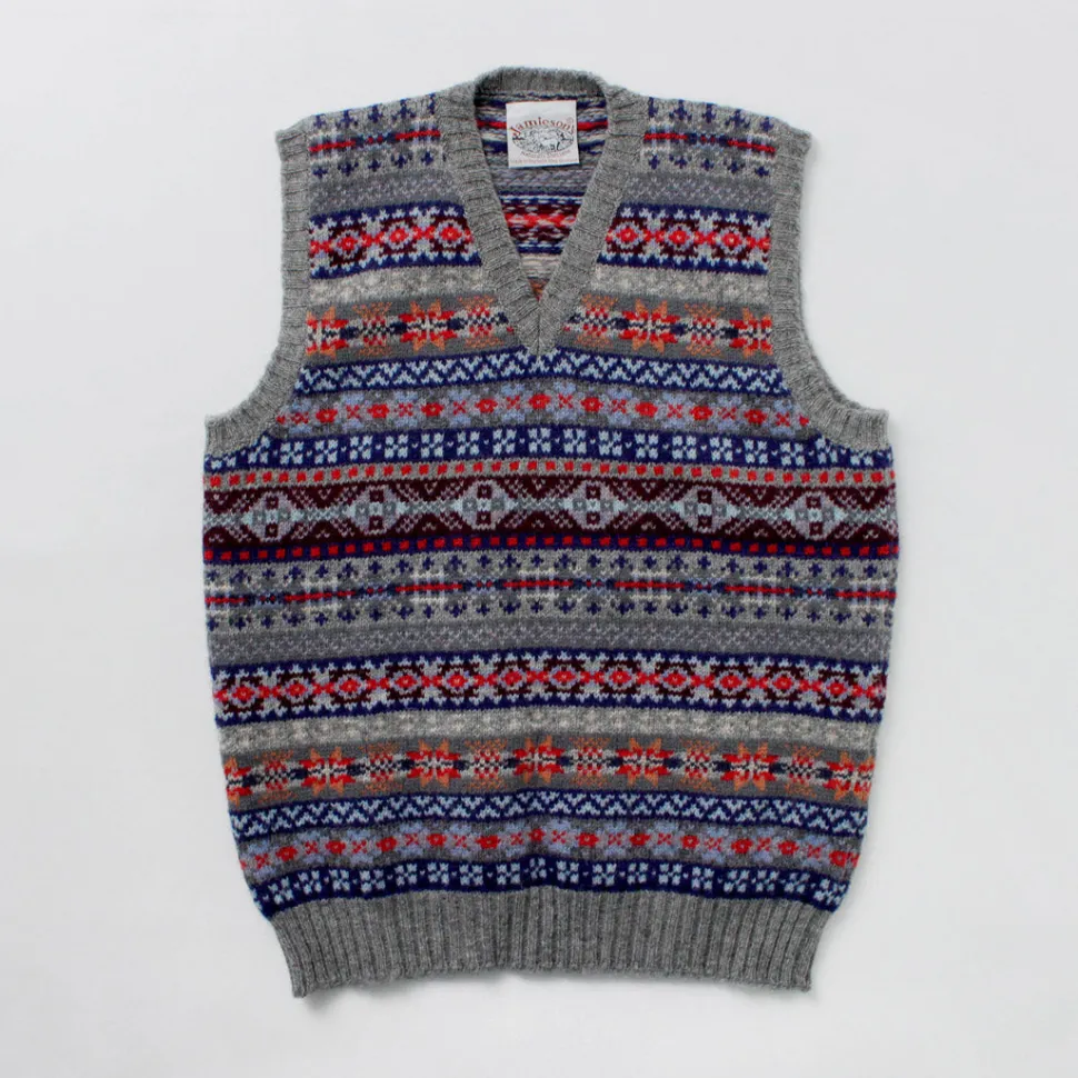JAMIESONS / Fair Isle V-neck Vest