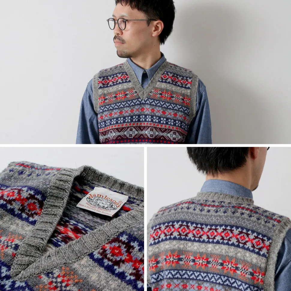 JAMIESONS / Fair Isle V-neck Vest