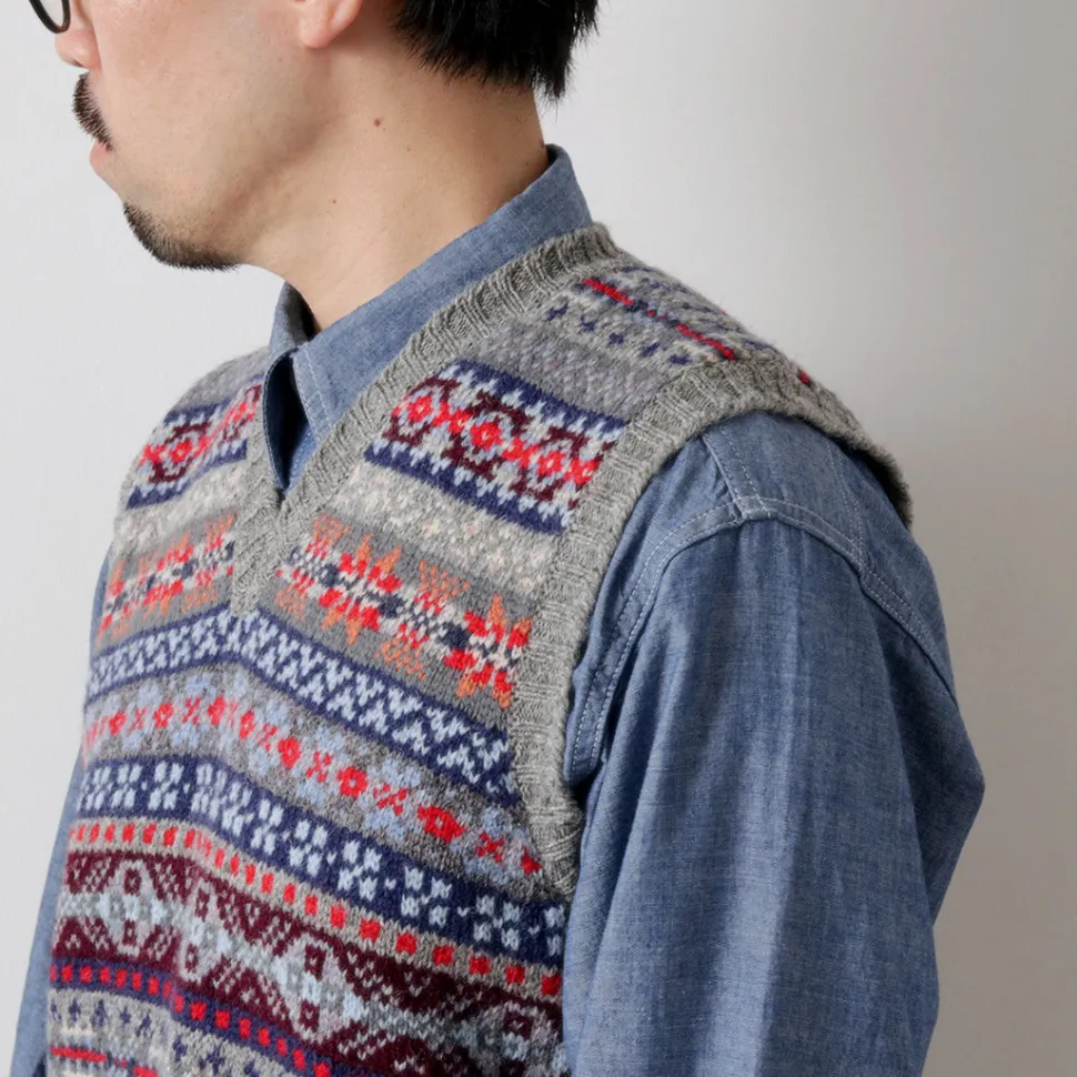 JAMIESONS / Fair Isle V-neck Vest