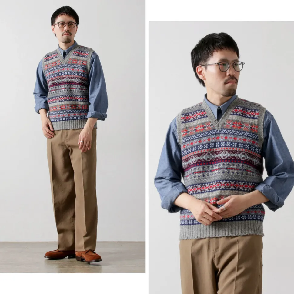 JAMIESONS / Fair Isle V-neck Vest