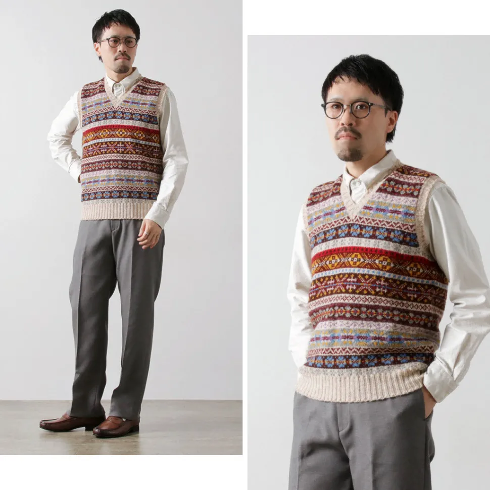 JAMIESONS / Fair Isle V-neck Vest