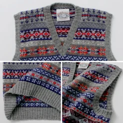 JAMIESONS / Fair Isle V-neck Vest