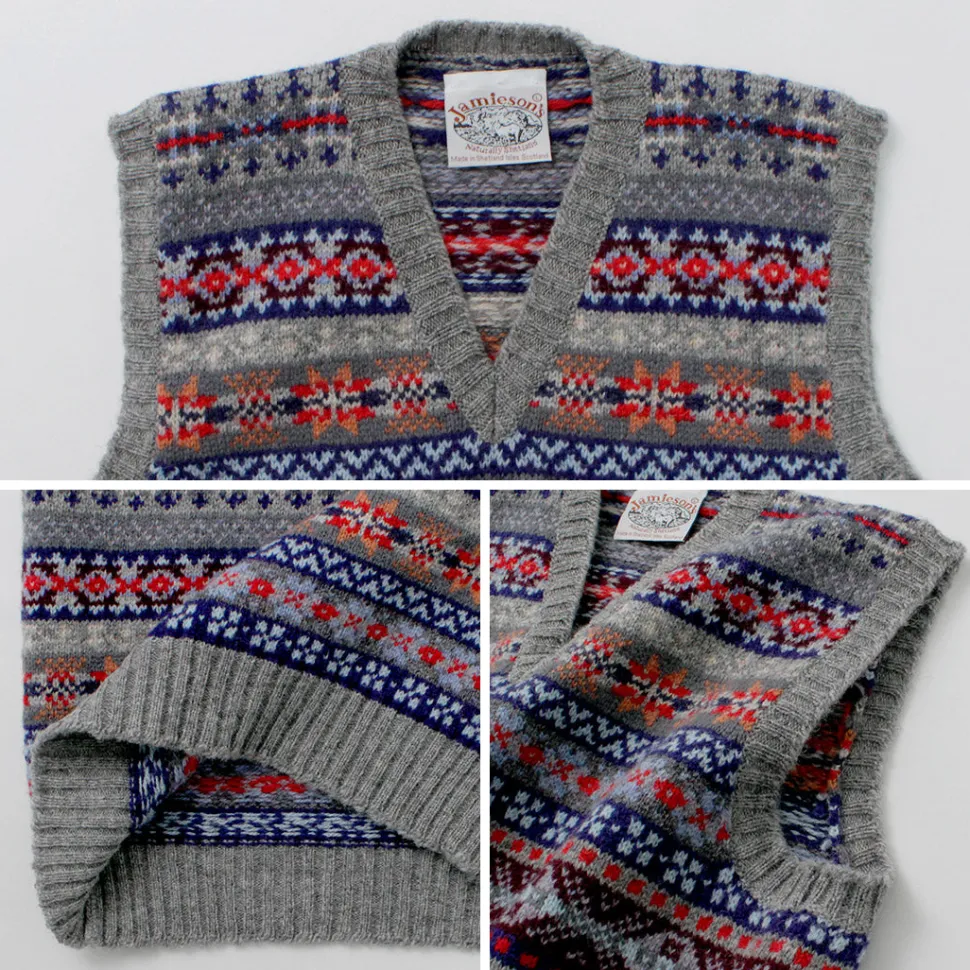JAMIESONS / Fair Isle V-neck Vest