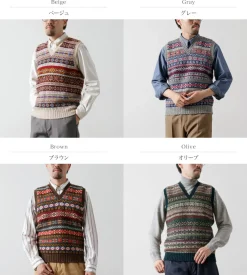JAMIESONS / Fair Isle V-neck Vest