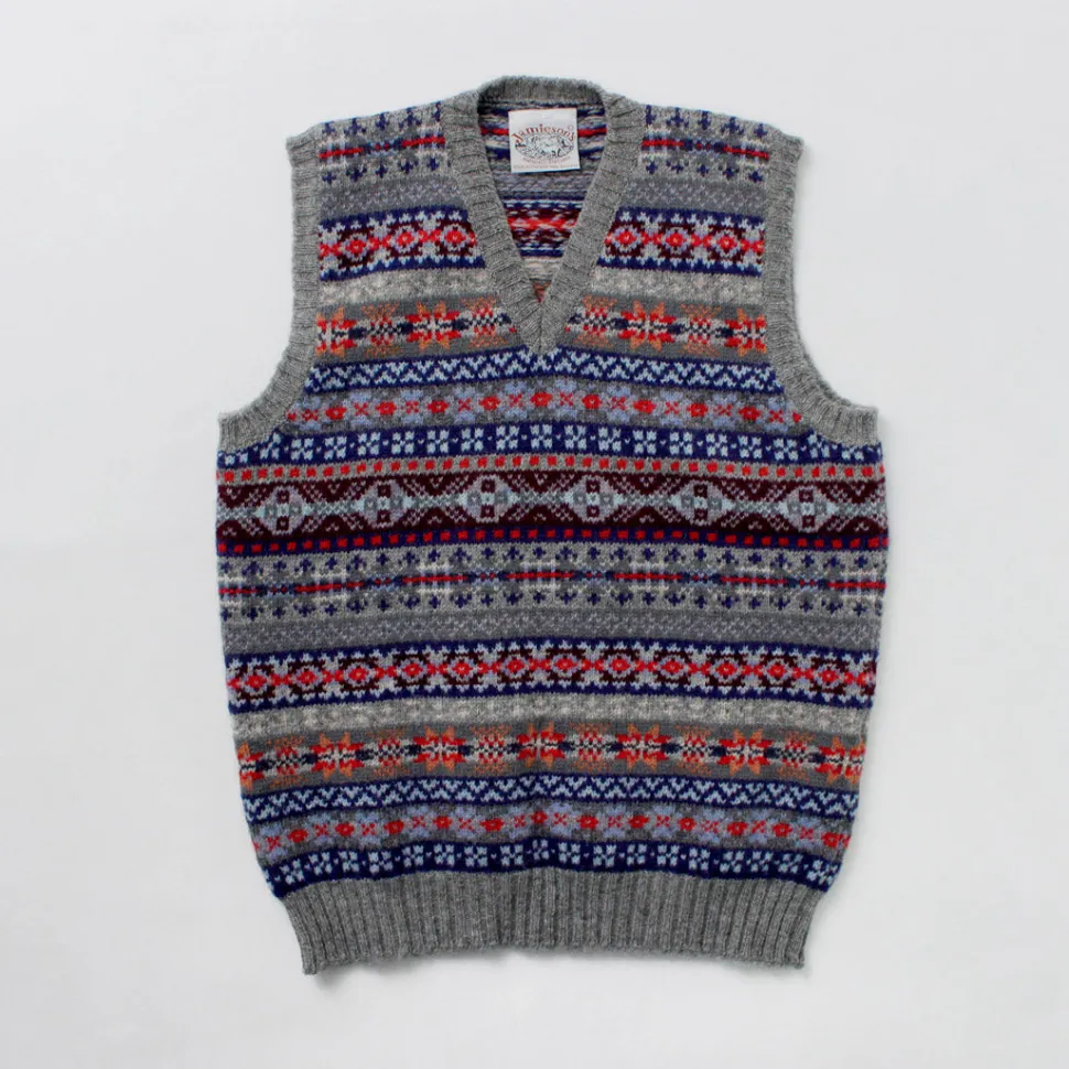 JAMIESONS / Fair Isle V-neck Vest
