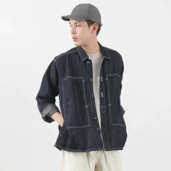 JAPAN BLUE JEANS / Cotton Linen Denim Faux Army Pullover Jacket