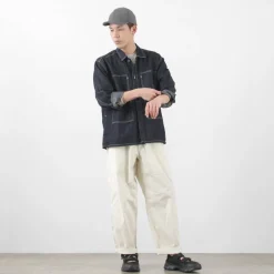 JAPAN BLUE JEANS / Cotton Linen Denim Faux Army Pullover Jacket