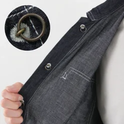 JAPAN BLUE JEANS / Cotton Linen Denim Faux Army Pullover Jacket