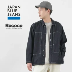 JAPAN BLUE JEANS / Cotton Linen Denim Faux Army Pullover Jacket