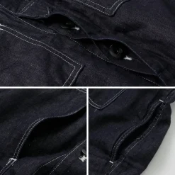 JAPAN BLUE JEANS / Cotton Linen Denim Faux Army Pullover Jacket