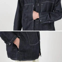 JAPAN BLUE JEANS / Cotton Linen Denim Faux Army Pullover Jacket