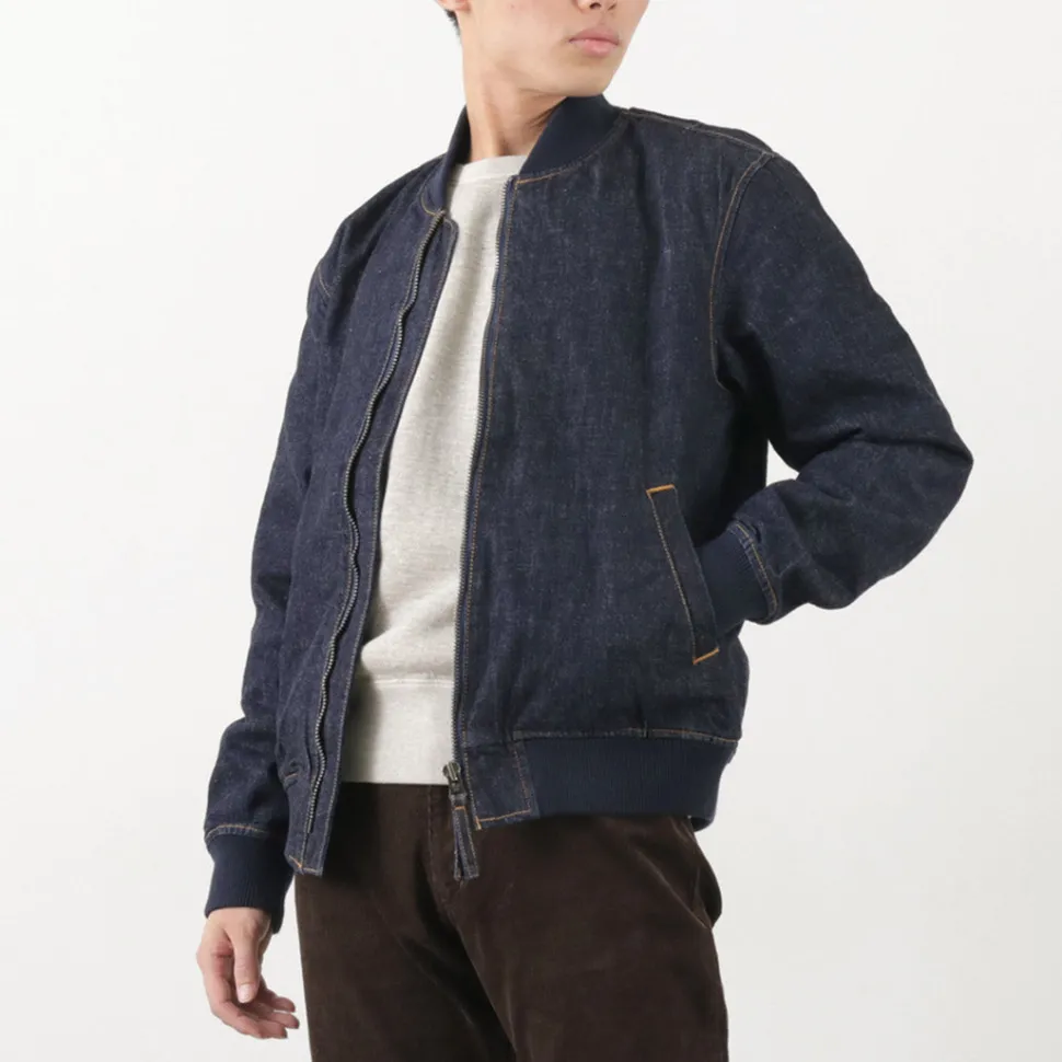 JAPAN BLUE JEANS / 13.5oz Crunch Denim Bomber Jacket