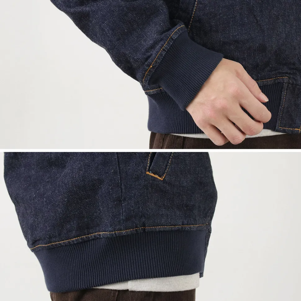 JAPAN BLUE JEANS / 13.5oz Crunch Denim Bomber Jacket