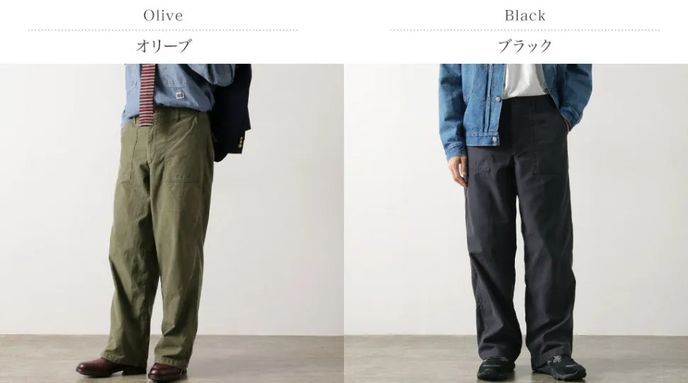 JAPAN BLUE JEANS / Wide Baker Pants Sulphur-dyed Back Satin