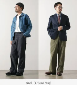 JAPAN BLUE JEANS / Wide Baker Pants Sulphur-dyed Back Satin