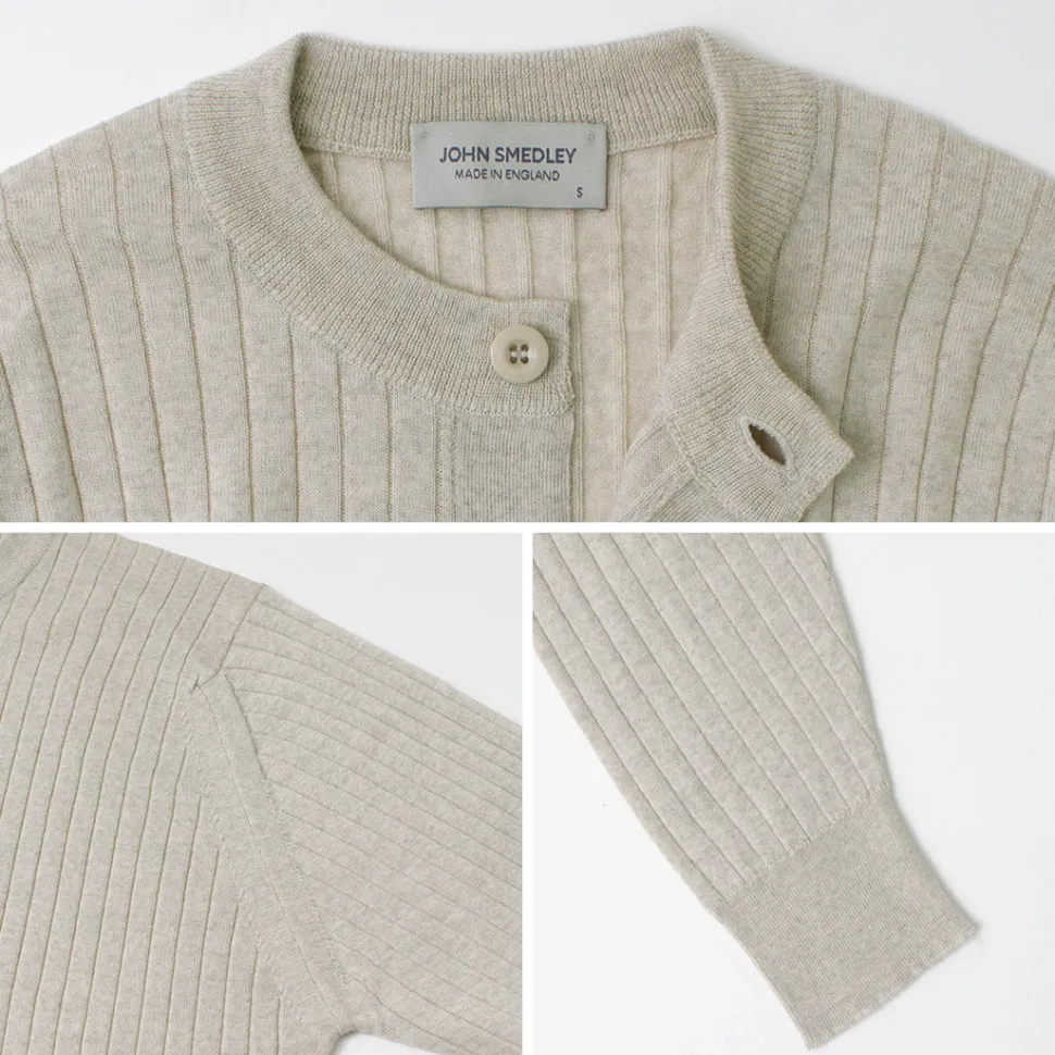 JOHN SMEDLEY / A4713 30G Henry Neck Ribbed Sweater