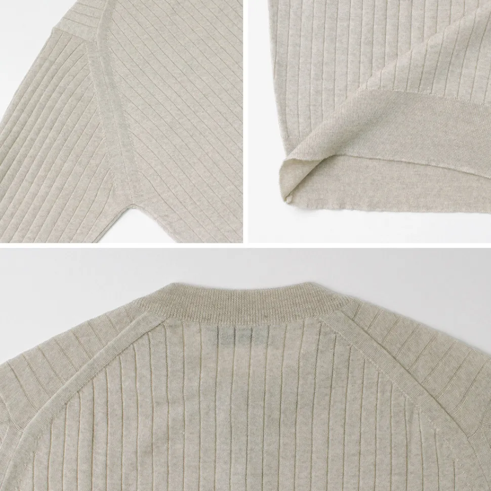 JOHN SMEDLEY / A4713 30G Henry Neck Ribbed Sweater