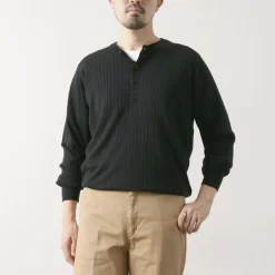 JOHN SMEDLEY / A4713 30G Henry Neck Ribbed Sweater